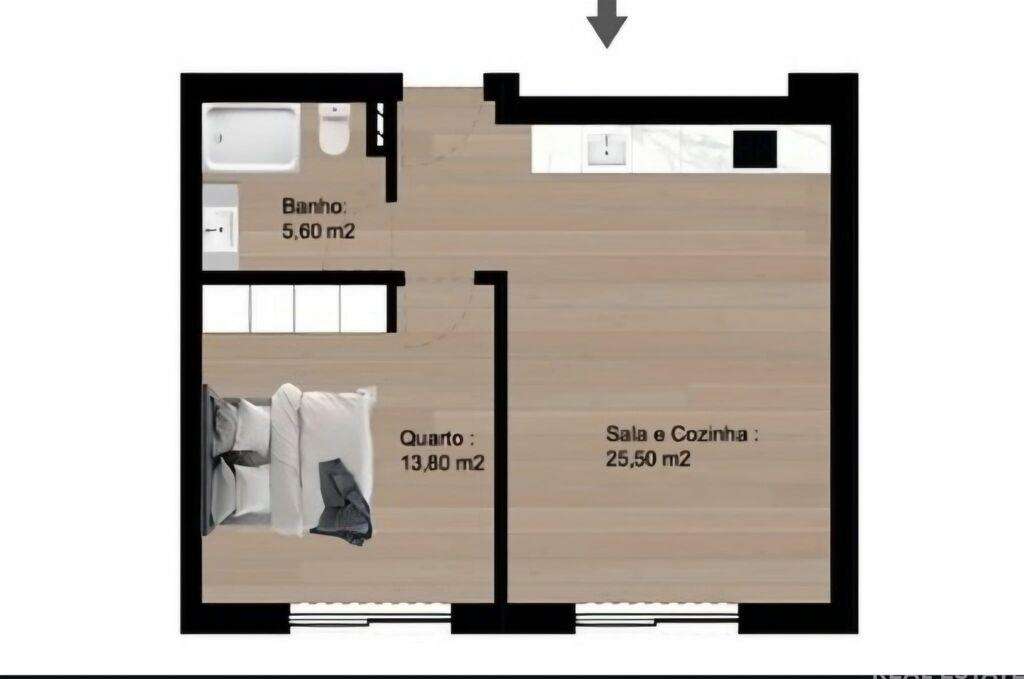 Apartamento T1 em Pedroso e Seixezelo de 47,00 m2 - Grande imagem: 5/6