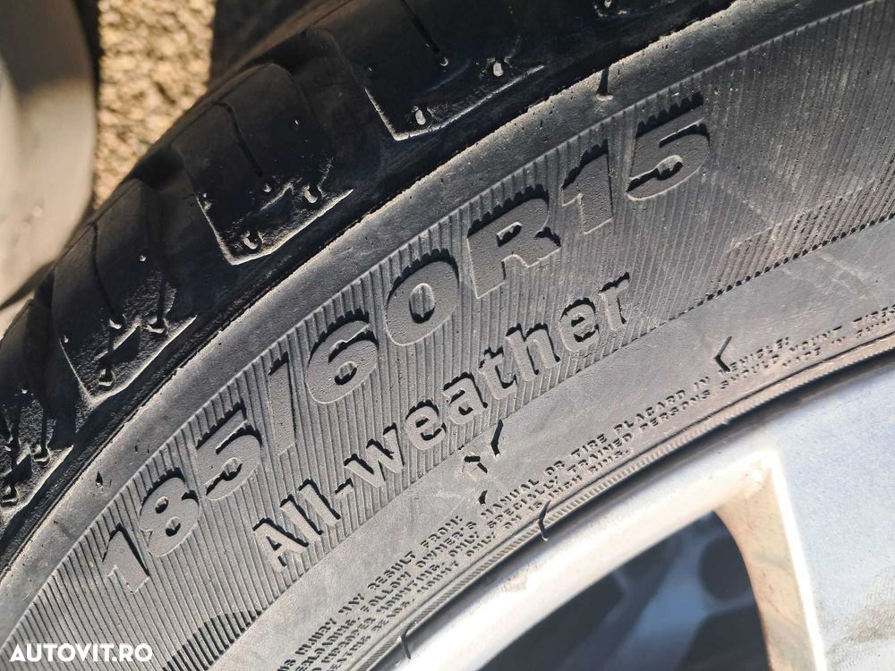 Skoda Rapid, Fabia, set roti originale pe 15 cu jante de aliaj. - 8