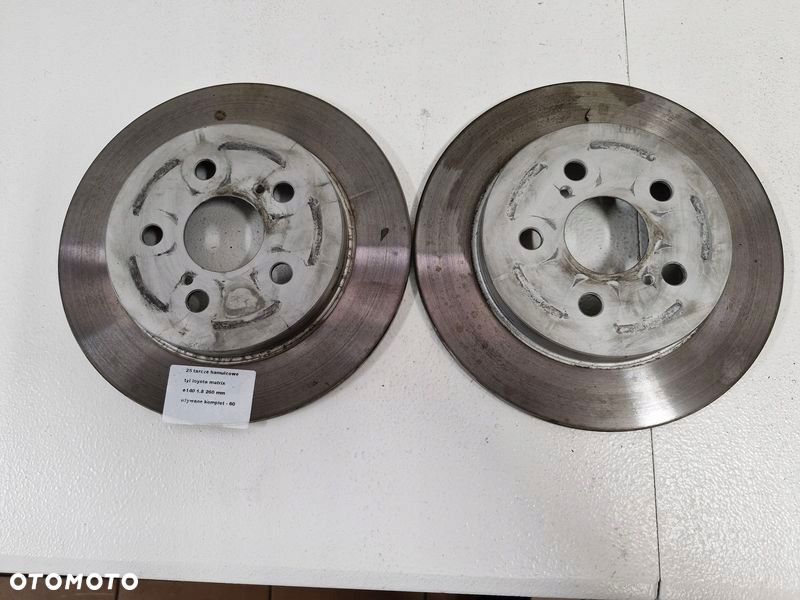 TOYOTA MATRIX 2 II E140 1.8 B TARCZE HAMULCOWE TYŁ TYLNE KOMPLET 260mm - 1