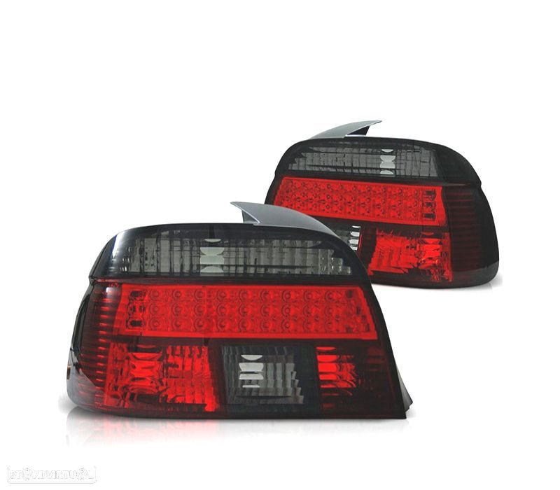 FAROLINS TRASEIROS BMW E39 95-00 LED FUMADO VERMELHO - 1