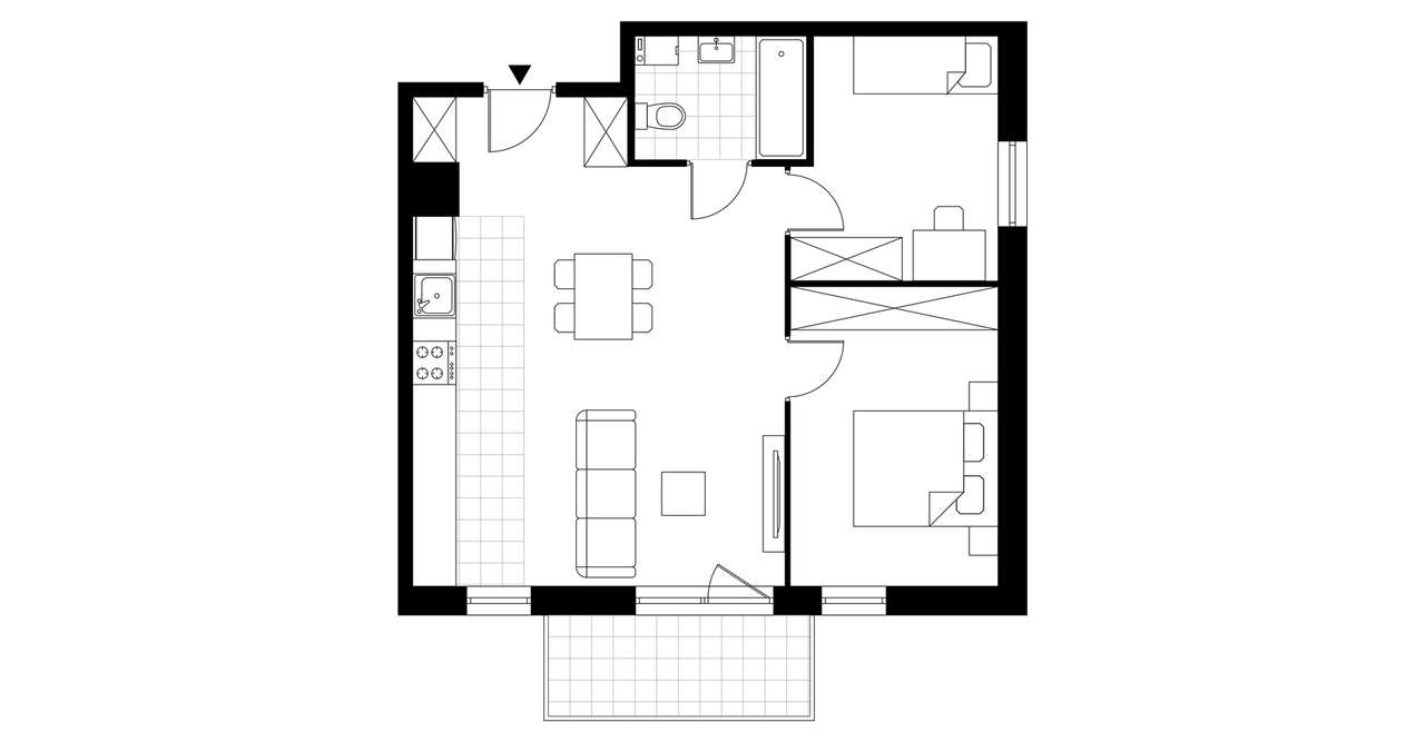 3-pokojowe mieszkanie 57m2 + balkon Bezpośrednio - Pełny obrazek: 3/15