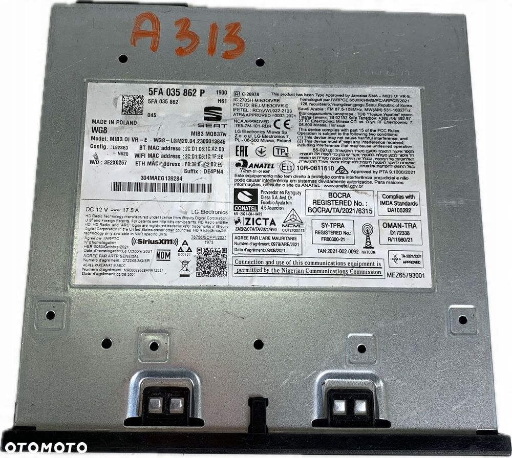 A313 CZYTNIK MULTIMEDIA NAWIGACJA MIB3 SEAT LEON IV 5FA035862P - 8