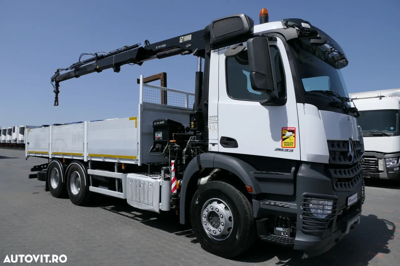 Mercedes-Benz AROCS 2633 / 6X4 / 6.55 M BOX + HDS HIAB 144 / RADIOCOMANDĂ / ROTATOR / FURCI - 7