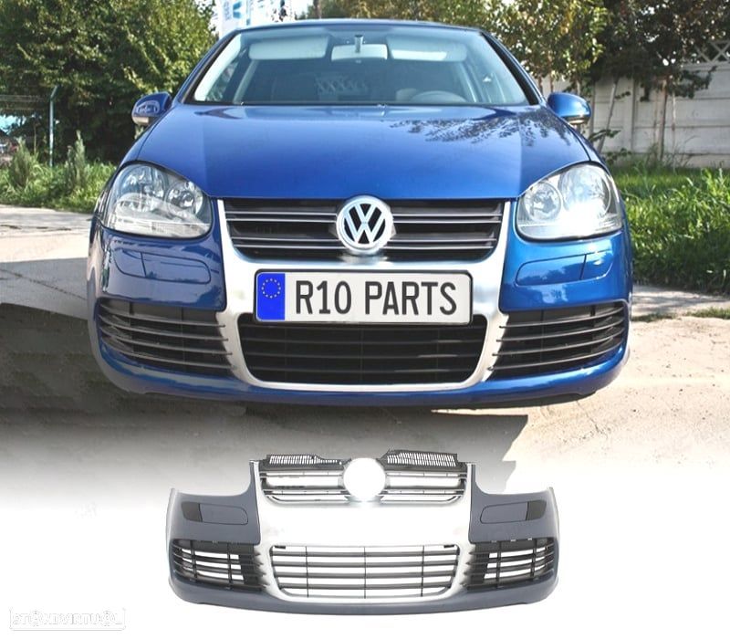 PARA-CHOQUES FRONTAL VOLKSWAGEN VW GOLF 5 LOOK R32 CROMADO - 1