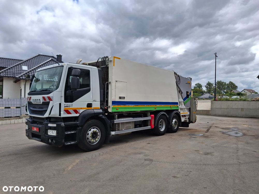 Iveco Stralis 360 Euro 6 Śmieciarka Dwukomorowa FAUN SL5 TR2L 2015 Rok Segregacja Odpady 3 Osie Tył Na Poduszkach - 9
