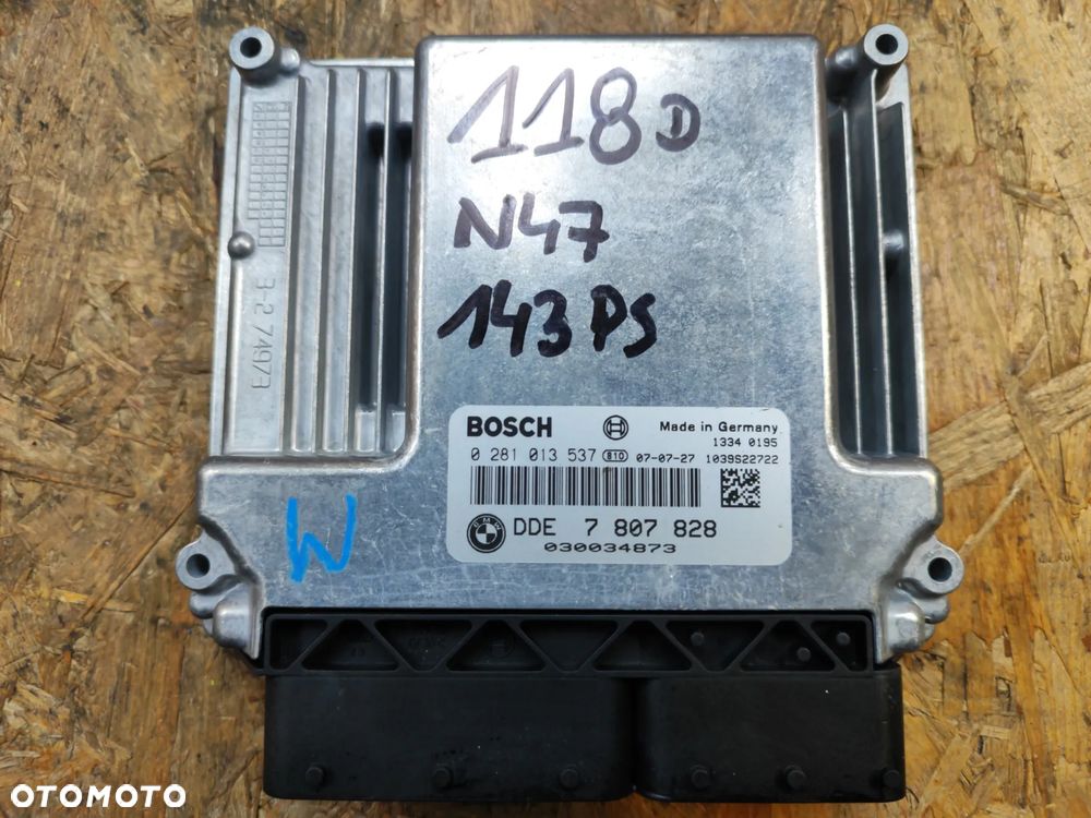 Zestaw startowy komputer sterownik silnika Bosch 0281013537 / DDE7807828 do BMW 1 E87 2.0D N47 143KM stacyjka licznik moduł komfortu immobilizer rygiel całość komplet z foto do odpalenia auta - 2