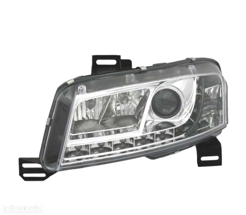 FARÓIS FIAT STILO 01-08 LUZ DIURNA FUNDO CROMADO - 2