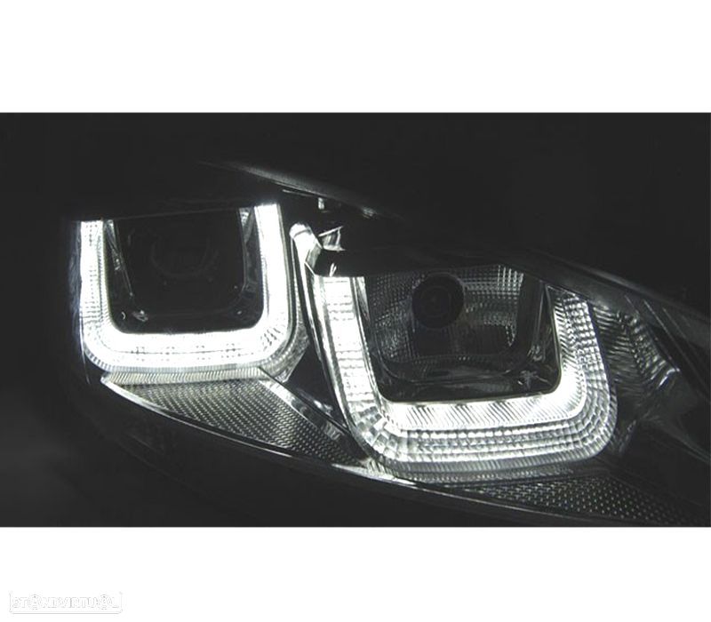 FARÓIS FRONTAIS VOLKSWAGEN VW GOLF VI LIMOUSINE 08-12 FUNDO PRETO - 2