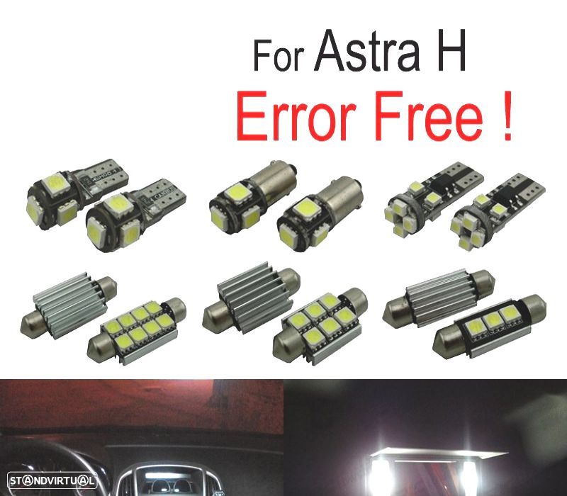 KIT COMPLETO 13 LAMPADAS LED INTERIOR PARA OPEL ASTRA H OPC GTC CARAVANA BERLINA ESTATE HATCHBACK 04 - 1