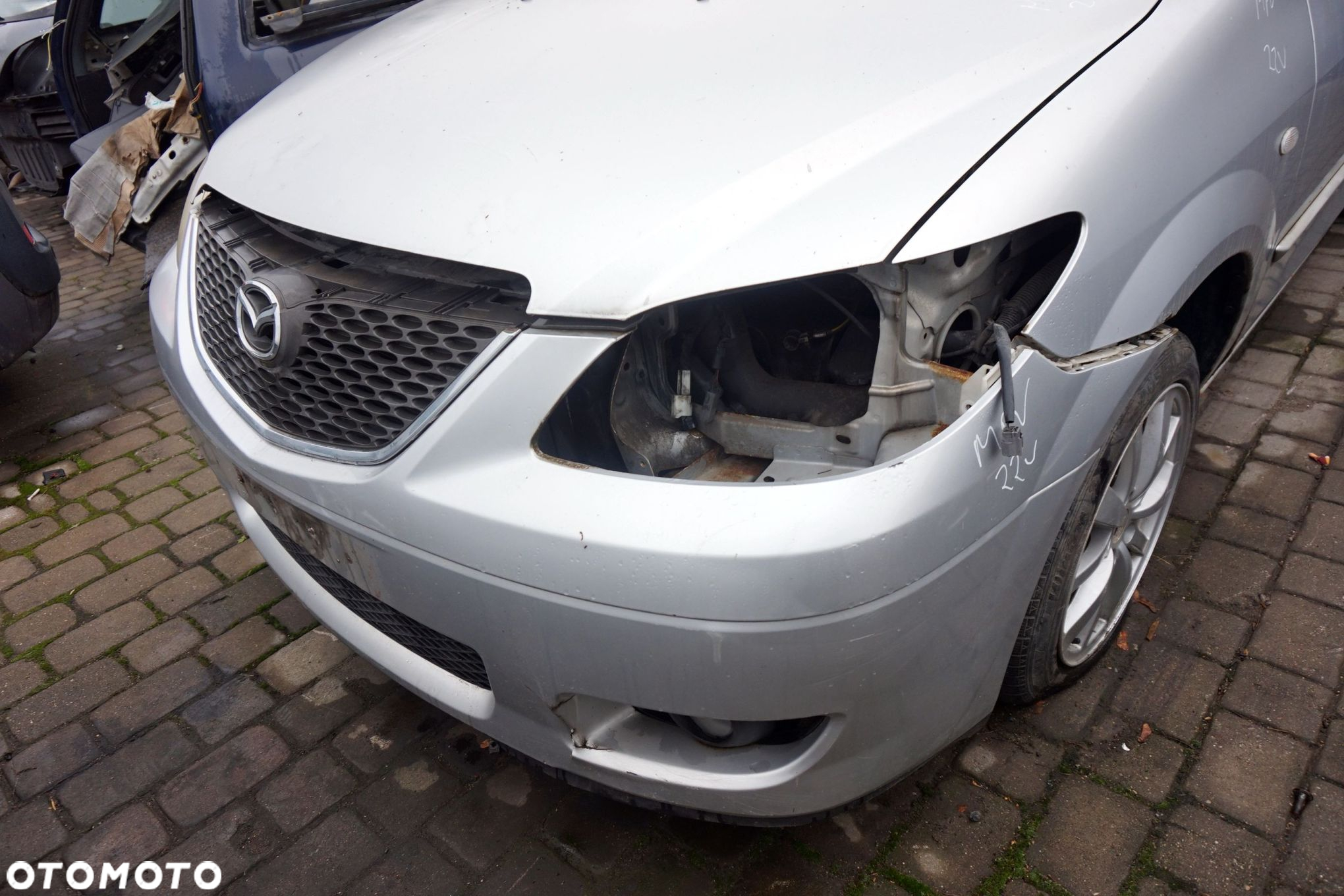 MASKA ZDERZAK BŁOTNIKI LAMPY MPV II LW LIFT 22V  MAZDA 2004-2006 SREBRNY PRZÓD KOMPLETNY - 5