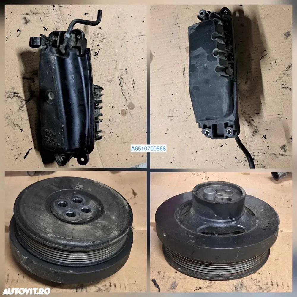 Suport accesorii galerie evacuare rezervor vacuum rola intinzatoare furtun turbina tubulatura intercooler conducta egr joja ulei instalatie electrica motor m ercedes w204 w212 om651 180cdi 220cdi 250cdi - 3