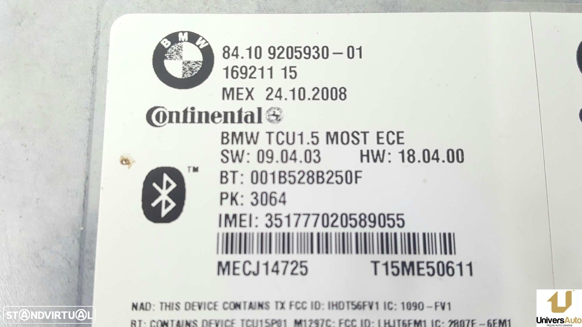 UNIDADE DE CONTROLE BLUETOOTH BMW X6 (E71) 3.5D - 3