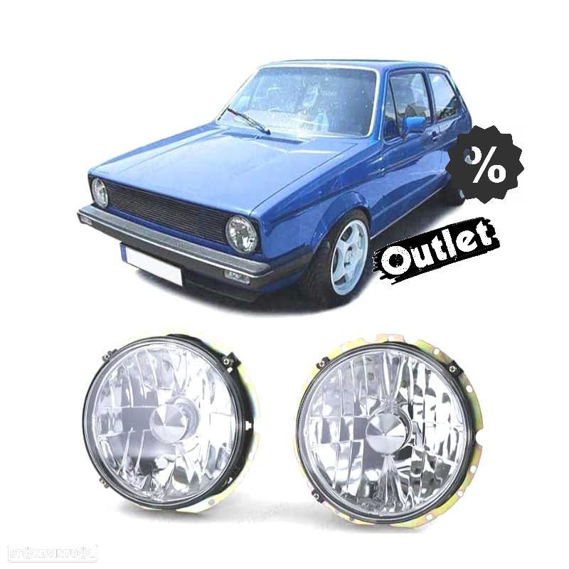 R147727C1 FAROL PARA VOLKSWAGEN VW GOLF MK1 74-83 FUNDO CROMADO - 1