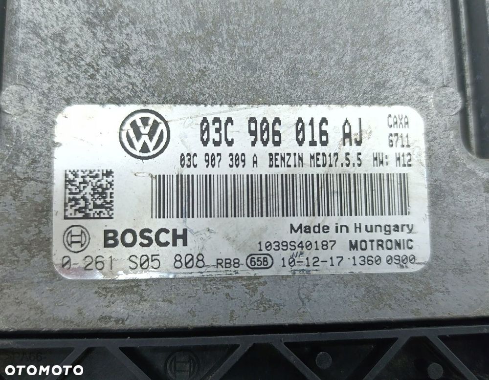 KOMPUTER SILNIKA STEROWNIK VW GOLF V 1.4 TSI 03C906016AJ 0261S05808 - 3