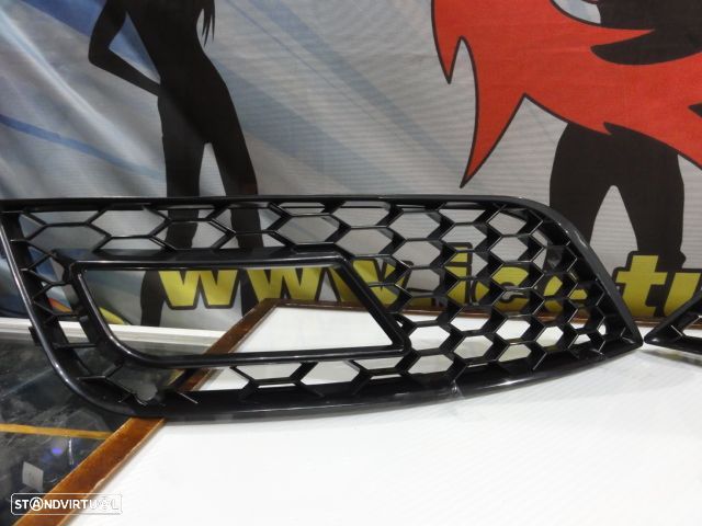 Grelhas faróis nevoeiro Audi A4 B8 11-15 RS LOOK preto brilhante - 4