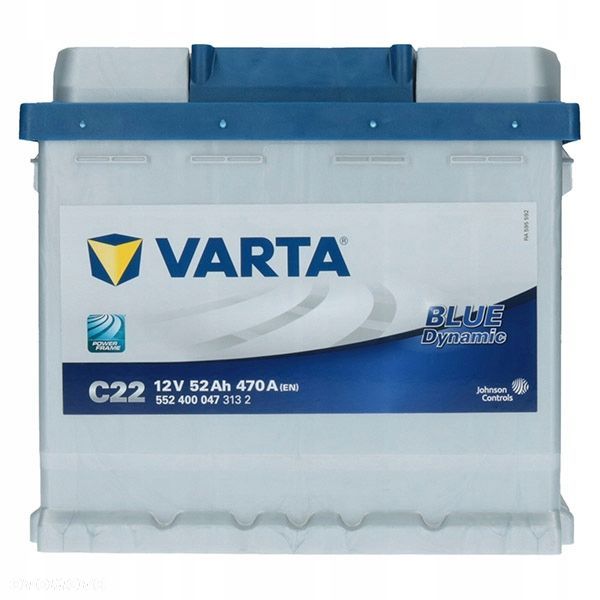 Akumulator Varta C22 12V 52Ah 470A Blue Dynamic P - 12,4 kg - 3