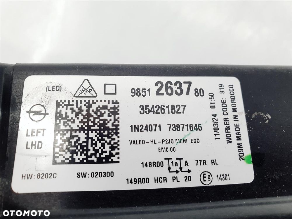 OPEL CORSA F LIFT 23r+ LEWA LAMPA PRZÓD FULL LED ORY EU !!! 9851263780 - 13