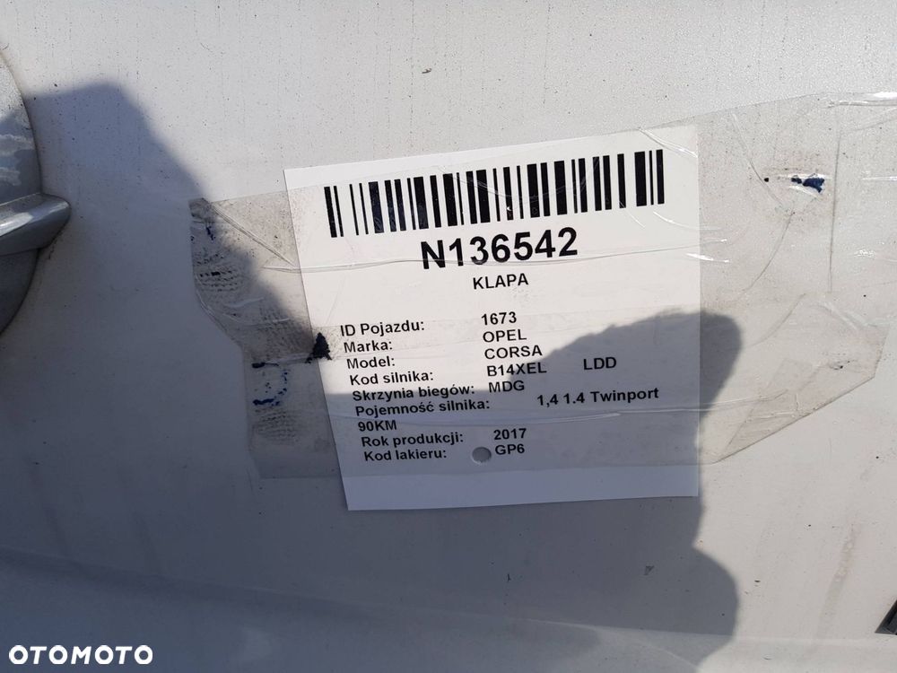 KLAPA OPEL CORSA E Z42A - 5