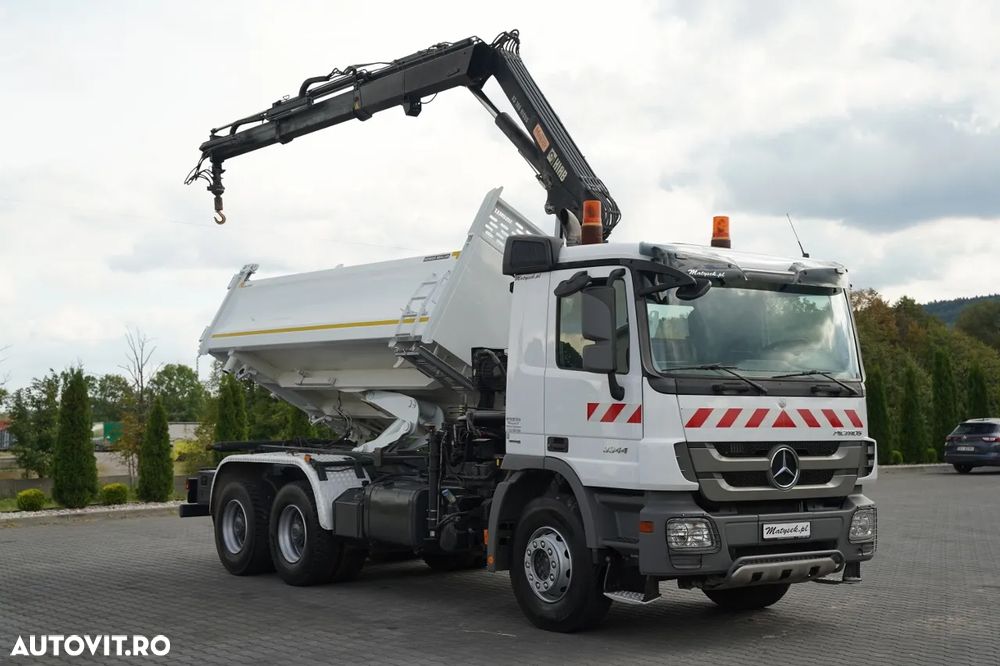 Mercedes-Benz ACTROS 3344 / 6x4 / BASCULATOR DUBLU / HYDRODOLT / + HIAB XS 166 HDS / RADIOCOMANDĂ / ROTATOARE / EPS + AMBREIAJ / EURO 5 / - 10