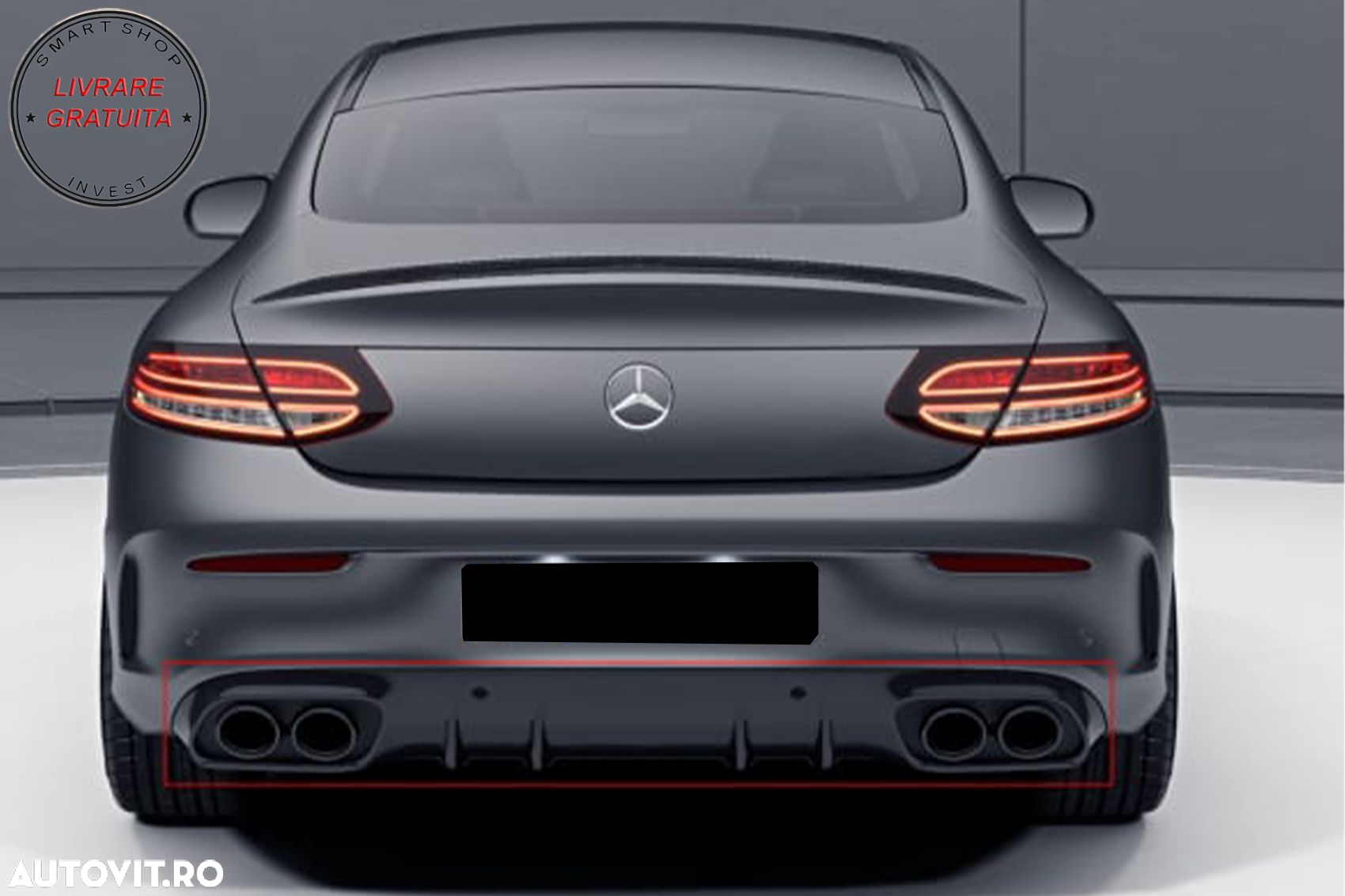 Difuzor Bara Spate Evacuare Dubla si Tobe Ornament Mercedes C-Class C205 A205 Coup- livrare gratuita - 17