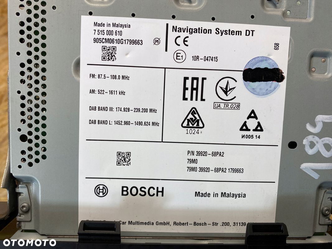 RADIO NAWIGACJA NAVI EKRAN WYŚWIETLACZ SUZUKI BALENO II 39920-68PA2 2015- - 14