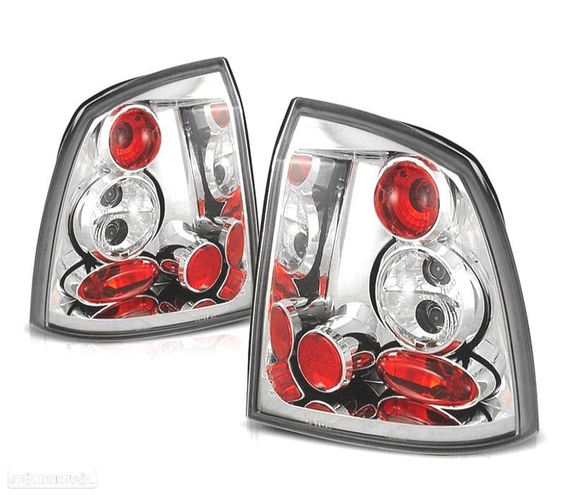 FAROLINS TRASEIROS PARA OPEL ASTRA G 3P 5P 97-04 CROMADO - 1