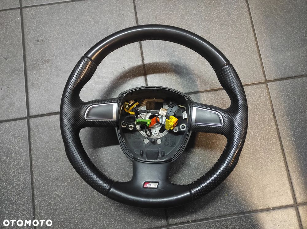 KIEROWNICA 3 RAMIENNA SKÓRZANA SKÓRA S LINE PIKOWANA ŁOPTAKI AUDI A3 8P A4 B6 B7 A5 8T A6 C6 Q5 8R Q7 4L WYSYŁKA !!!!! - 2