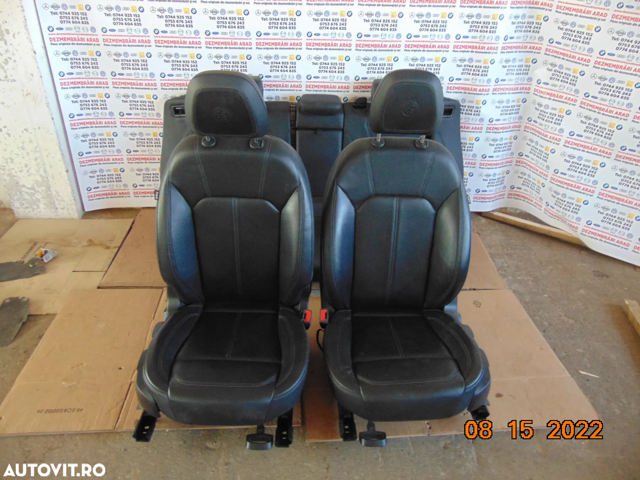 Interior Alfa Romeo stelvio 2015-2022 scaune fata banchete spate piele neagra dezmembrez - 7
