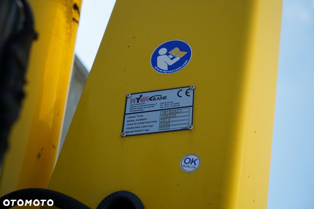 DAF LF 250 / 4X2 / SKRZYNIOWY - 7.30 + HDS HYVA HB 150XE3 / STEROWANIE RADIOWE / ROTATOR / MAX UDŹWIG: 5200 KG / EURO 6 - 8