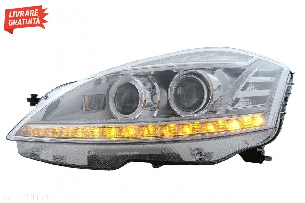 Faruri LED Mercedes W221 S-Class (2005-2009) Facelift Look LHD - 5