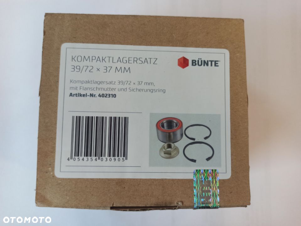 Łożysko BUNTE 39x72x37 do osi 1350kg laweta - 2