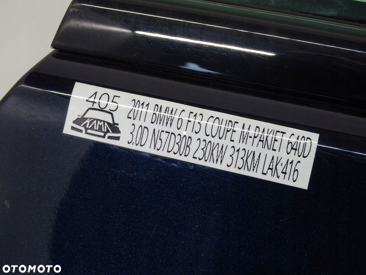 DRZWI PRAWY PRZÓD PRAWE PRZEDNIE BMW 6 F12 F13 CARBONSCHWARZ METALLIC 416 - 9