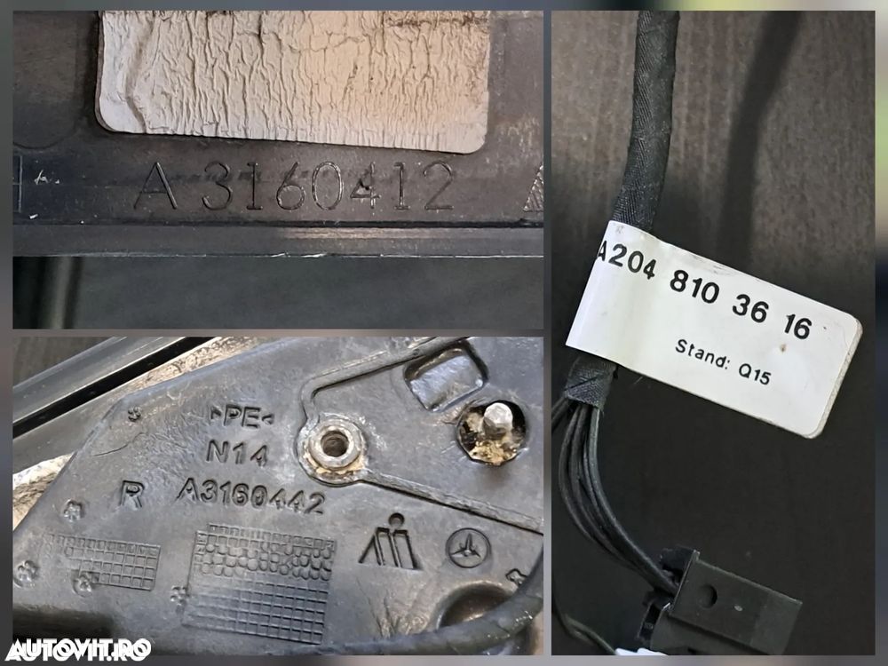 Oglinda exterioara retrovizoare stanga cu lumina ambientala si sticla electrocrom, dreapta electrica ( putin zgariata ) Originale Mercedes W204 facelift si W204 culoarea negru - 8
