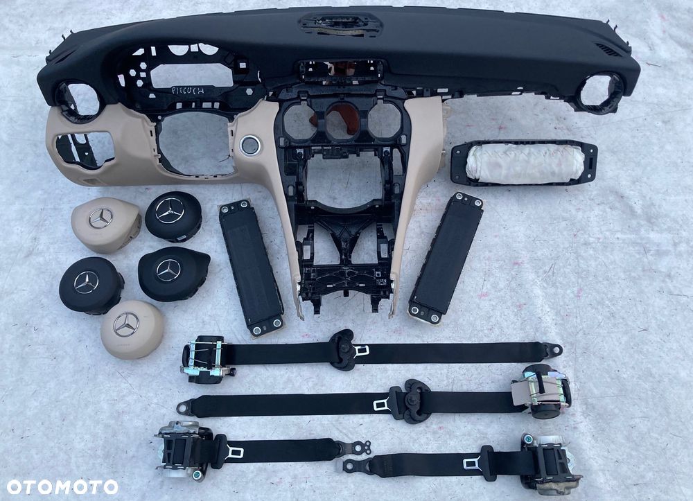 MERCEDES W205 C DESKA KONSOLA KOKPIT PULPIT PÓŁKA PARAPET AIRBAG PASY PAS PODUSZKI POWIETRZNE USA KANADA EUROPA KURTYNA KURTYNY naprawa Raz2 !!! - 1
