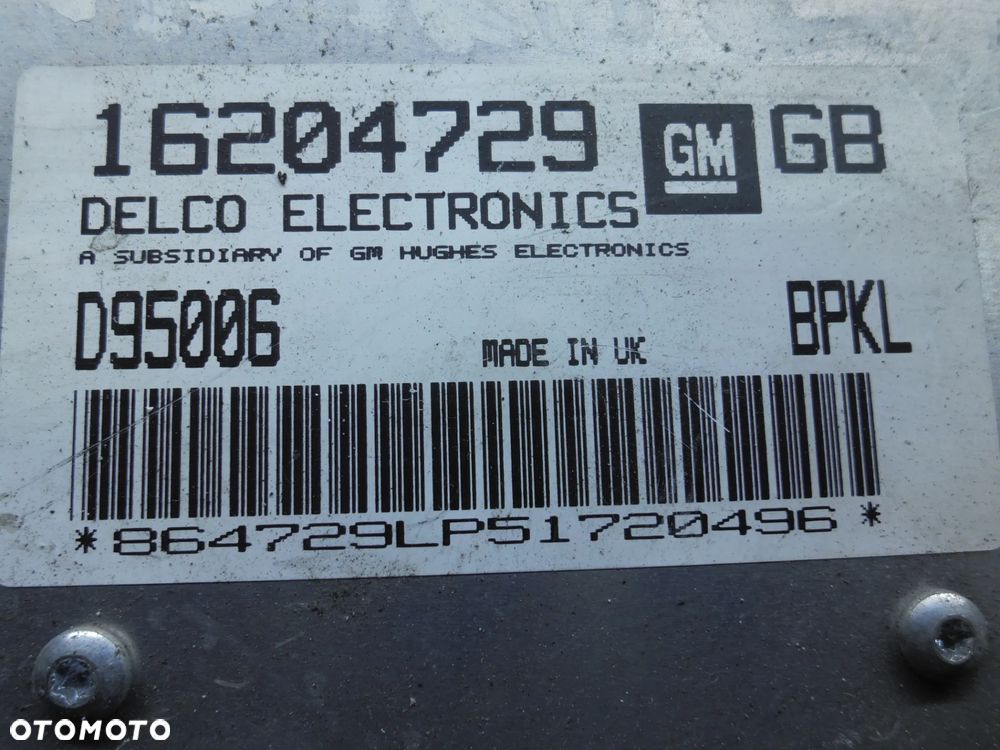 OPEL ASTRA F I 1,4 91-01 KOMPUTER STEROWNIK 16204729 - 2