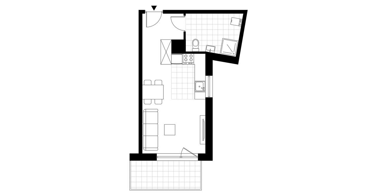 1-pokojowe mieszkanie 33m2 + balkon - Pełny obrazek: 4/21