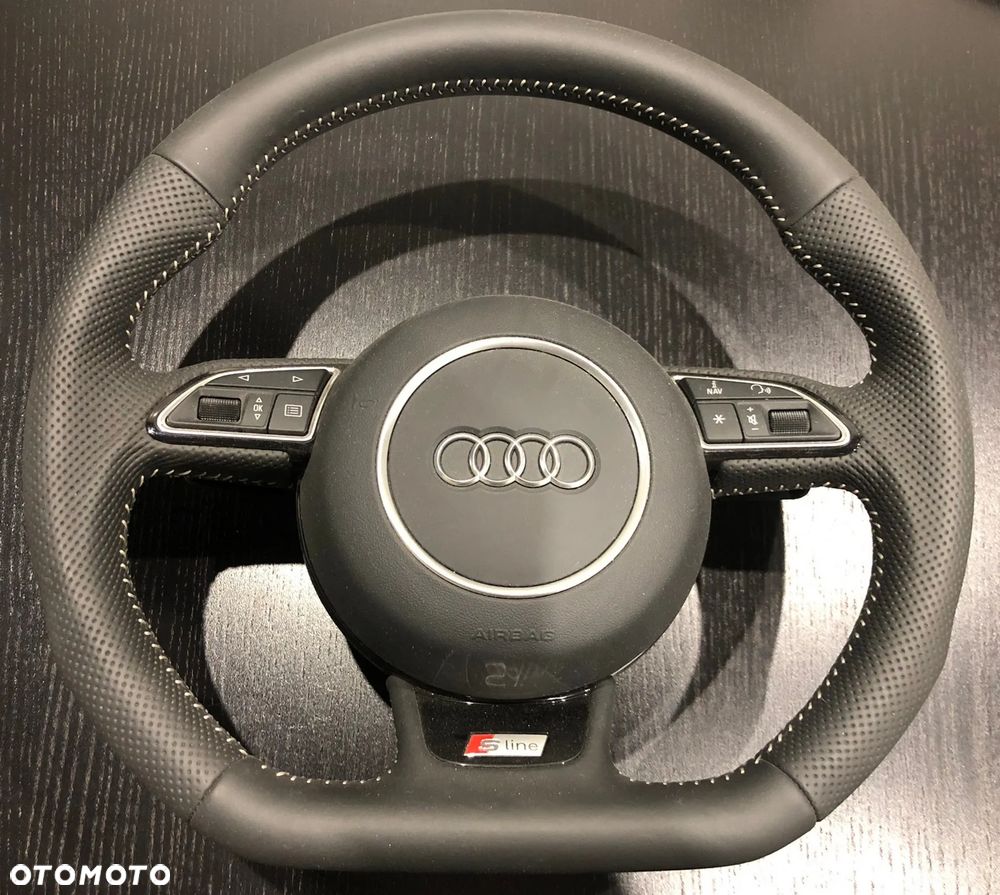 Audi A3 8V S-Line kierownica multifunkcyjna ścięta skóra airbag poduszka nowa - 1