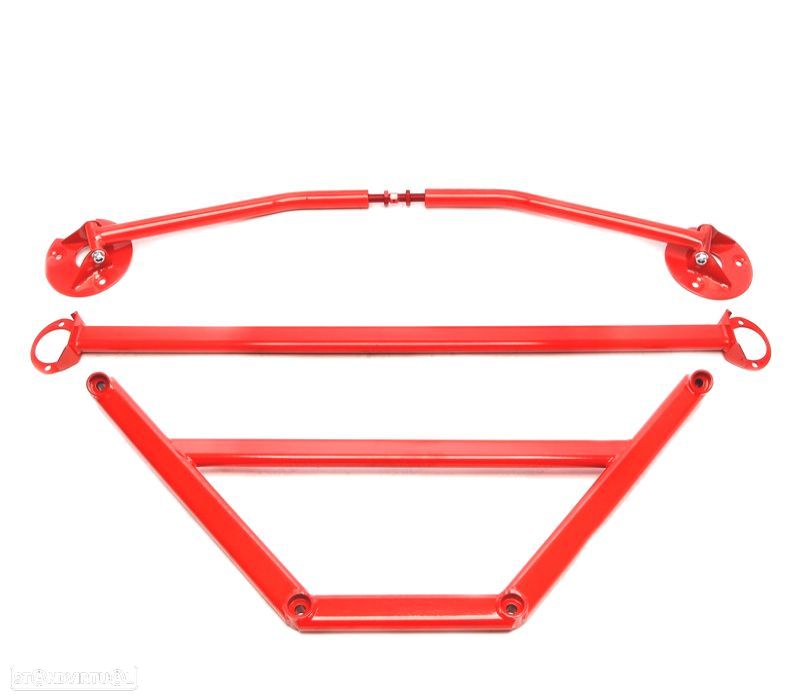 KIT BARRAS ANTI-APROXIMAÇÃO AJUSTÁVEIS BMW E30 82-94 VERMELHO - 1