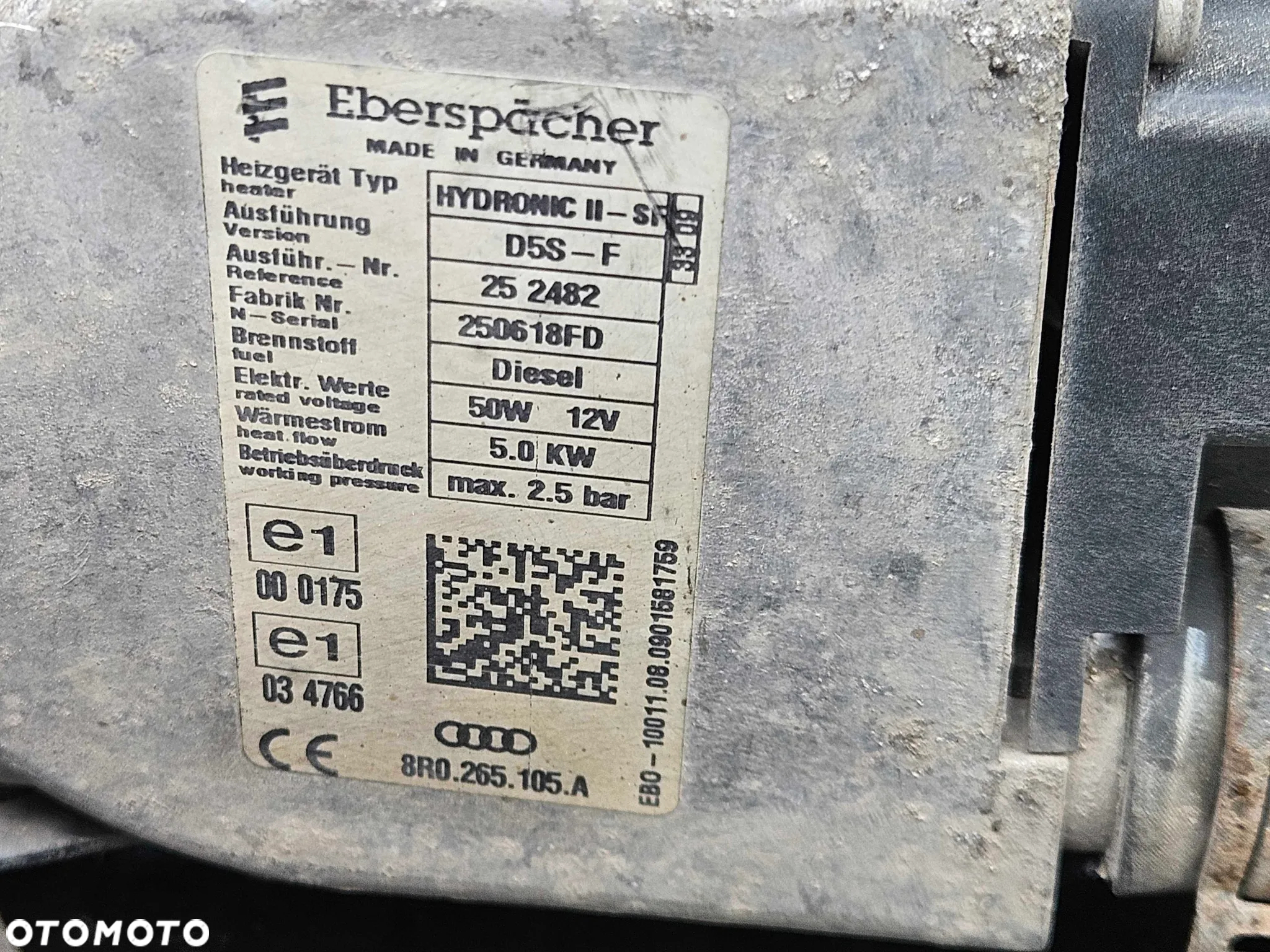 Ogrzewanie 8R0265105A 8K0265081K Postojowe Webasto Podgrzewacz Komplet Audi A4 B8 A5 - 9