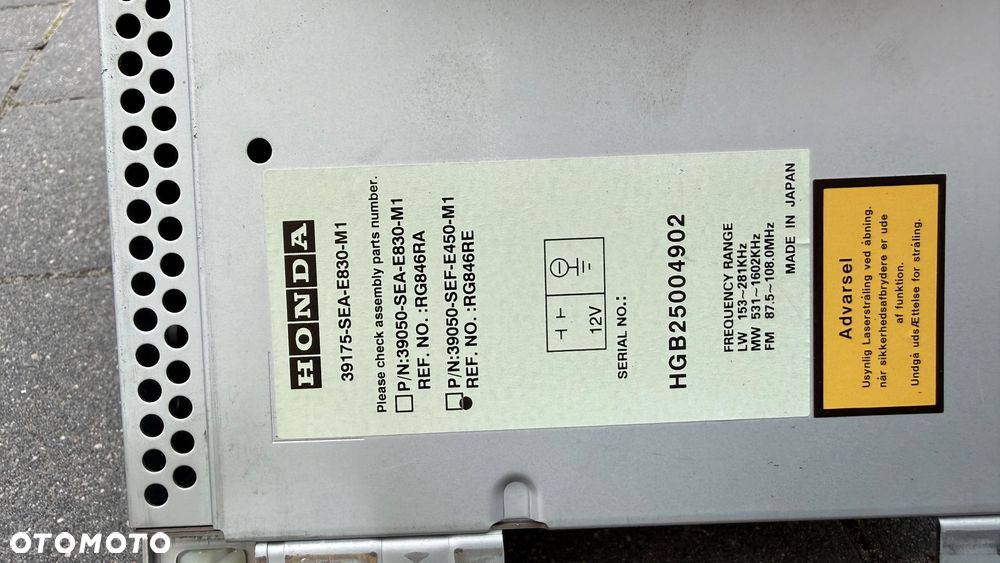 Radio Nawigacja + czytnik DVD CD Honda Accord 7 Navi VII 02-08 39175-sea-e830 - 14