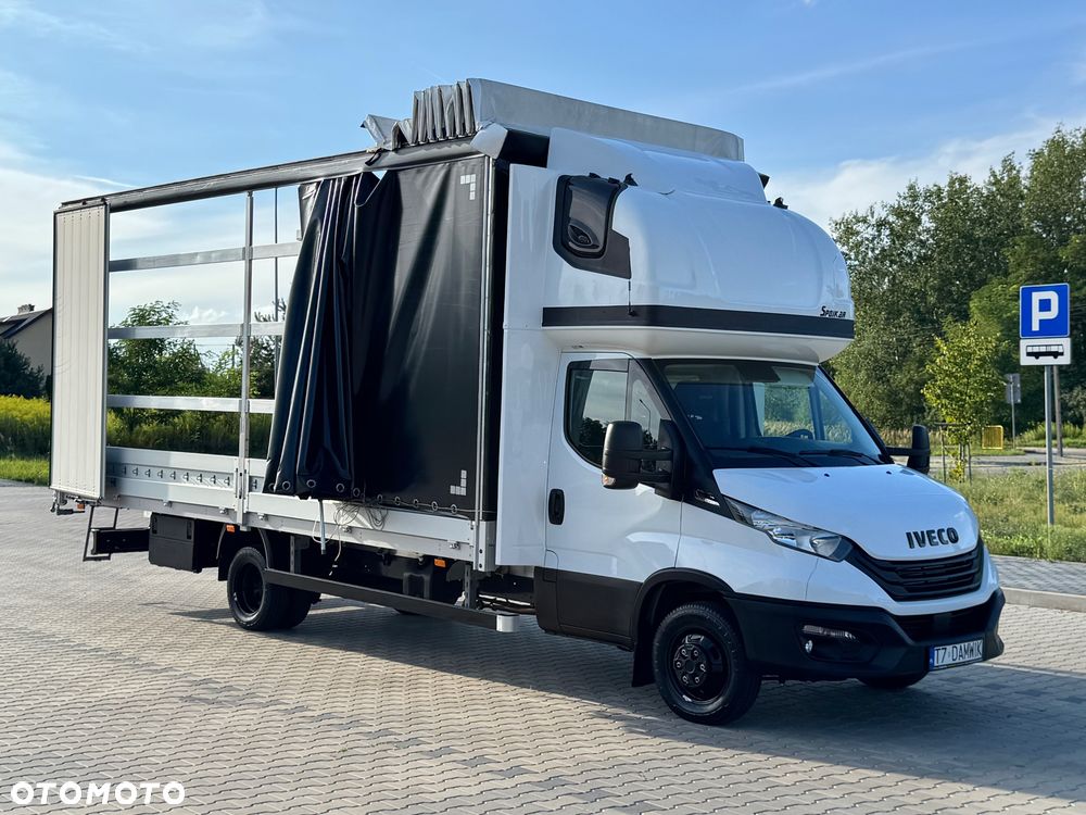 Iveco Daily 2024r ‼️50C18‼️HI-MATIC 15 Palet 6.11m // 3.0 Plandeka 2x Firanka + Dach zsuwany + drzwi z tyłu Wysokość rampowa // poduszki pneumatyczne Salon Polska DMC 3.5t - 4