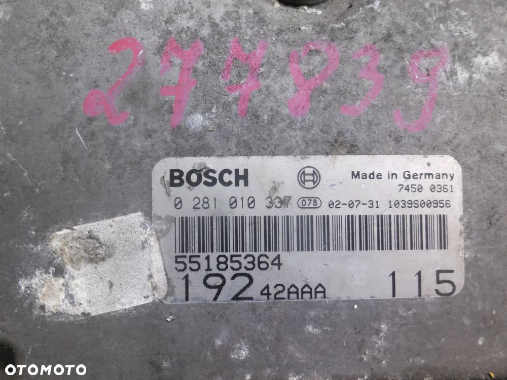 FIAT STILO 1.9 JTD STEROWNIK SILNIKA 55185364 0281010337 KOMPUTER STEROWNIK SILNIKA - 2