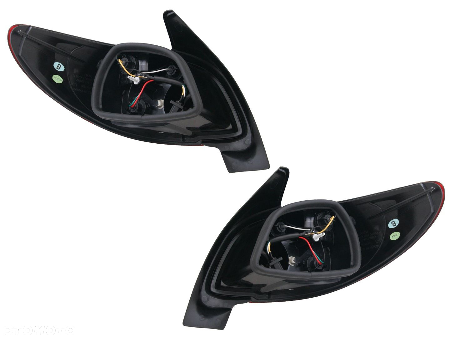 LAMPA TYL KPL PEUGEOT 206 1998- CLEAR RED TUNING - 2
