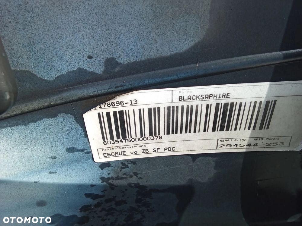 Zderzak przód BMW E60 PDC Spryski 51117178068 - 9