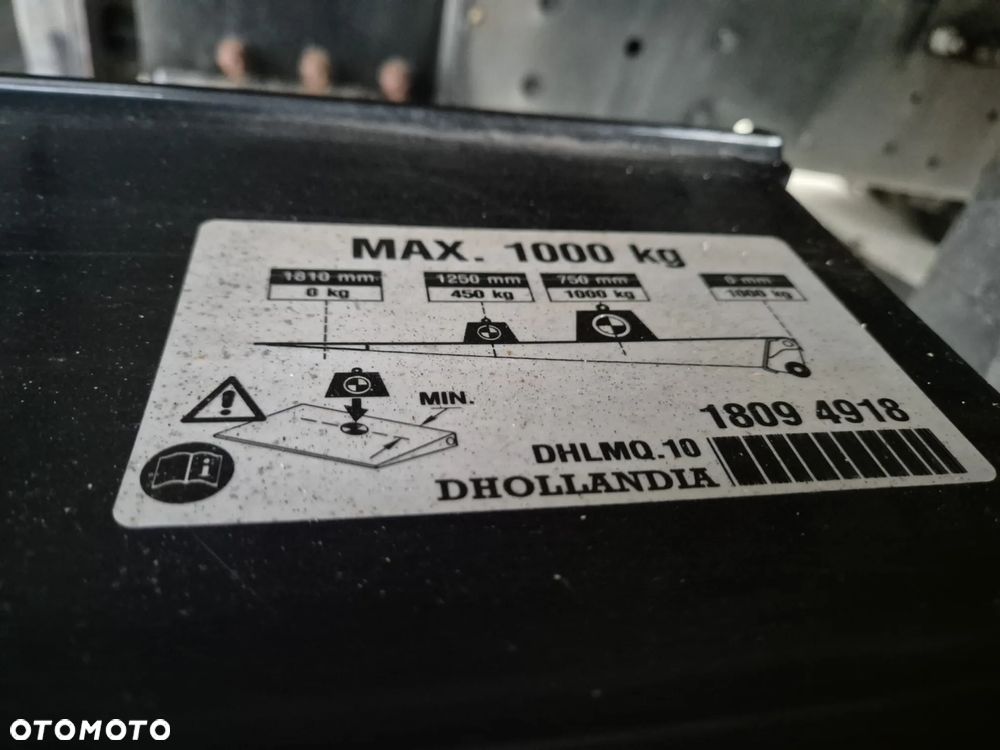 Winda Dhollandia 1000 kg, 2019 Iveco, wysoki duży blat 180 cx 252 , stan bdb! - 9