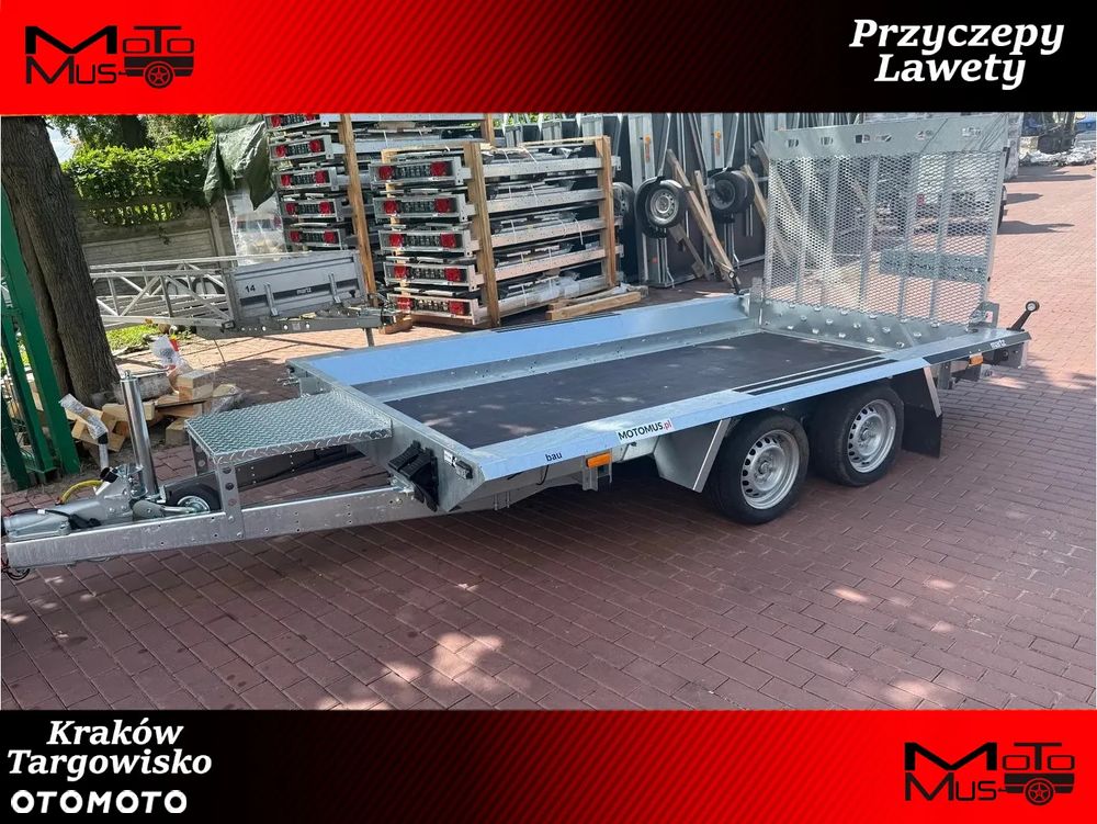Martz Przyczepa do przewozu sprzętu budowlanego Martz Bau 3 350/2 350x160 3500kg 2 osie pod koparke koparka walec MOTOMUS