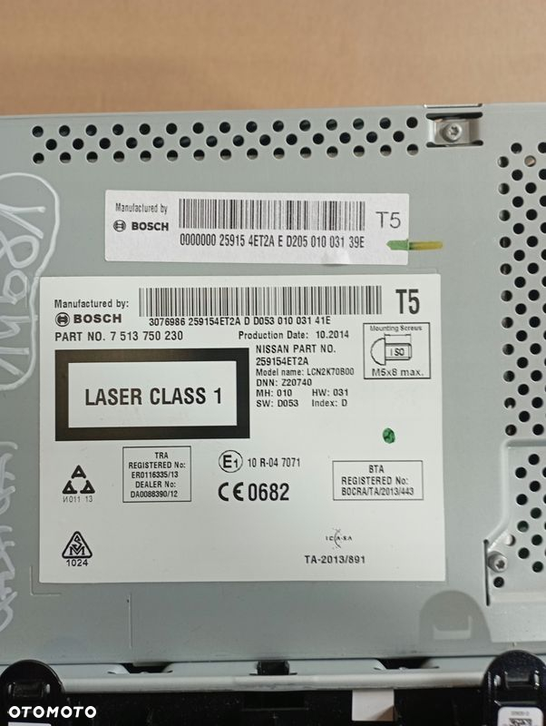NISSAN QASHQAI II 2 J11 WYŚWIETLACZ EKRAN MONITOR RADIO 259154ET2A - 4