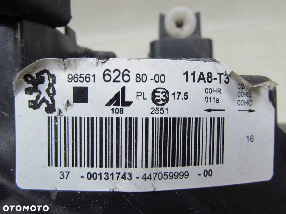PEUGEOT 308 T7 LAMPA PRZOD PRAWA UK 07-13 9656162680 - 5
