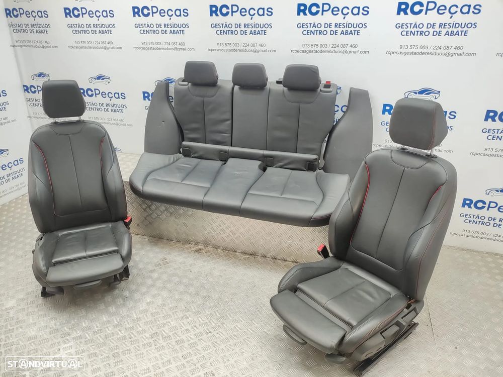 Conjunto Bancos em Pele BMW Serie 1 F20 Pack M Eletricos Memoria Costura Vermelha 2012 a 2019 - 2