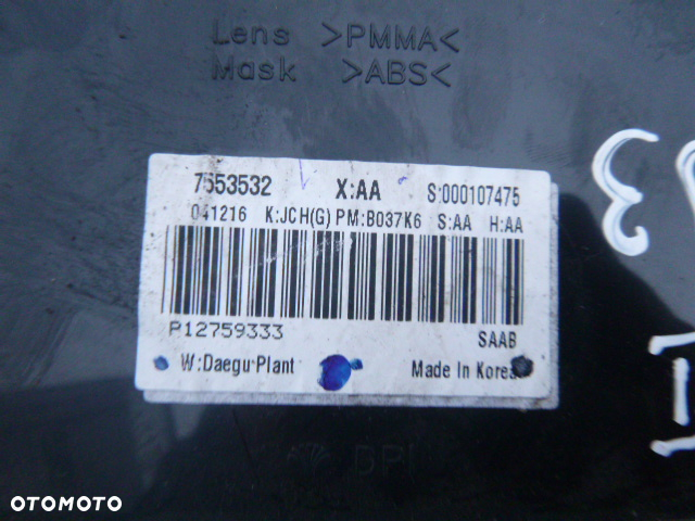 LICZNIK ZEGARY SAAB II 9-3 1.8 16V P12759333 - 3